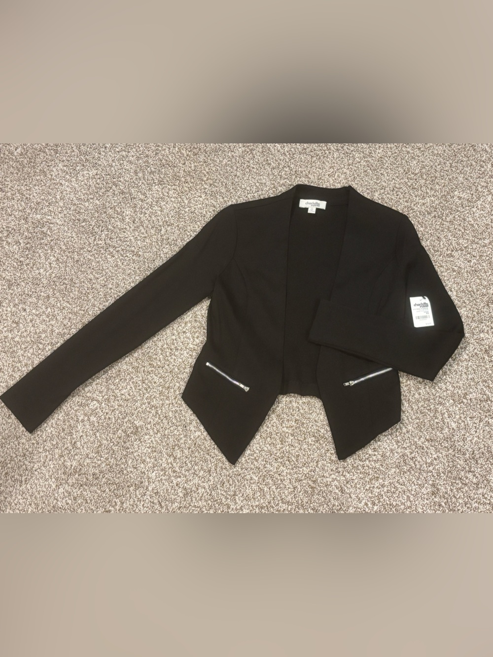 Charlotte Russe Black Open-Front Blazer